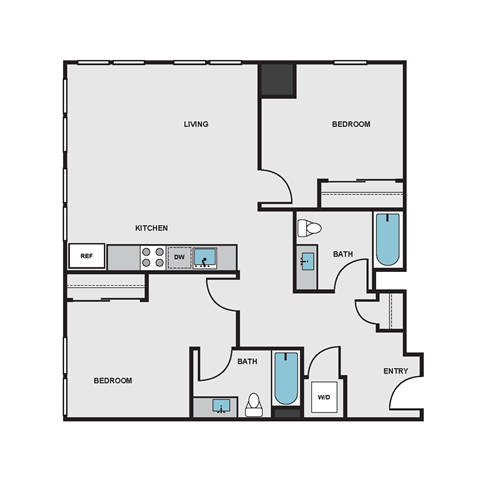B2 Floor Plan at Eleanor H16 Apartments